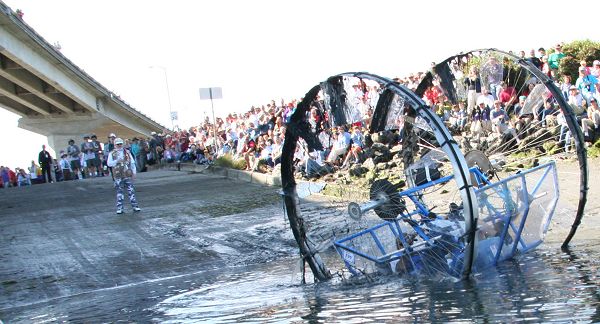 Unwieldy enters the water