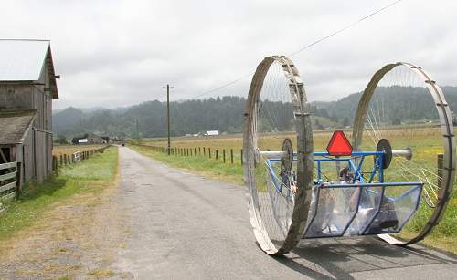 Unwieldy on a farm road